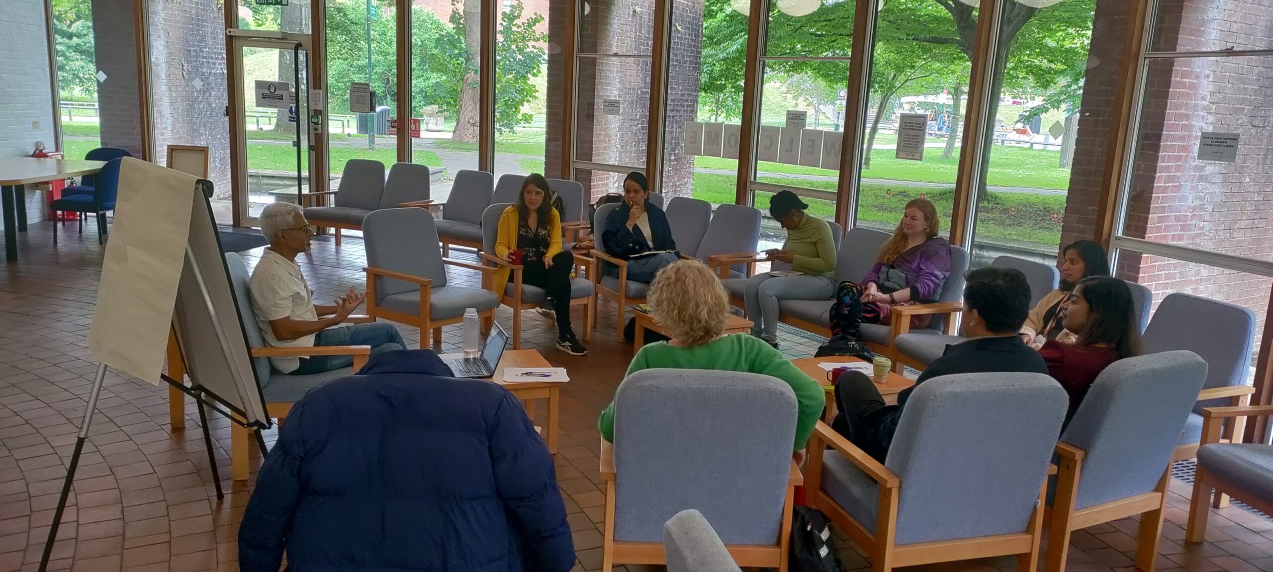 Roy facilitating a group